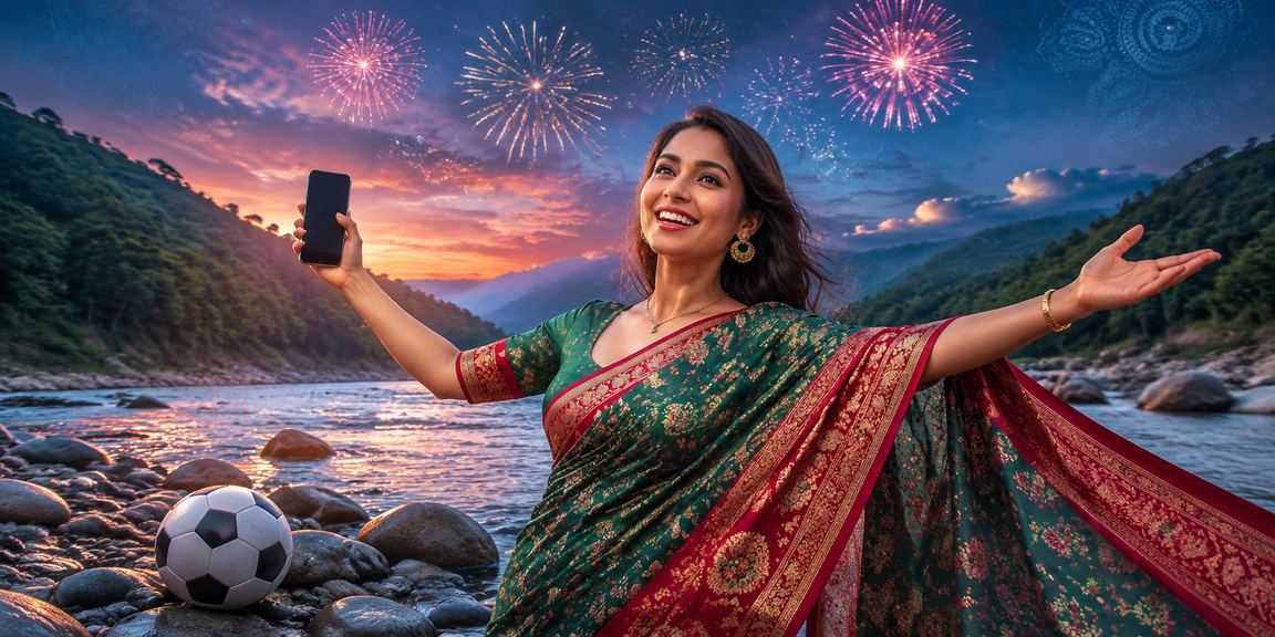 সিলেটে শাড়ি পরে ফুটবল বেটিং উপভোগ